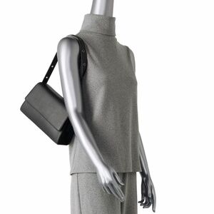 Black Faux Leather Shoulder Bag